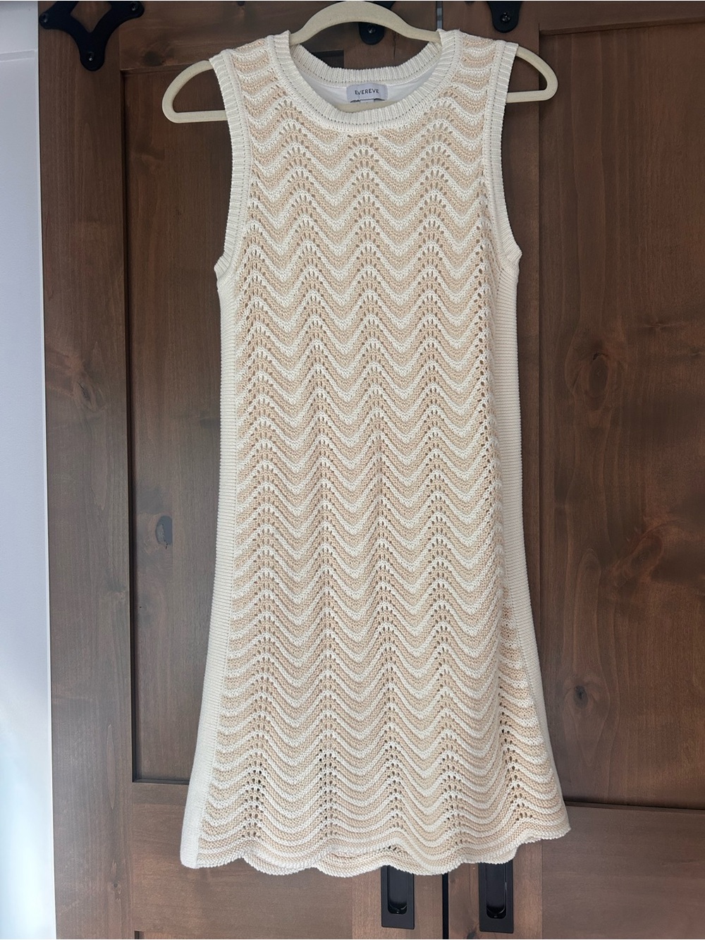 Evereve Charlie Sweater Cream Crochet Dress or Coverup - size small